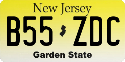 NJ license plate B55ZDC