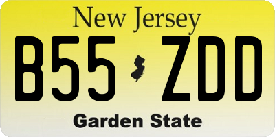 NJ license plate B55ZDD