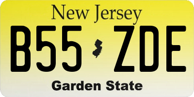 NJ license plate B55ZDE