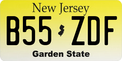 NJ license plate B55ZDF