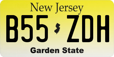 NJ license plate B55ZDH