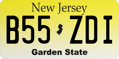 NJ license plate B55ZDI