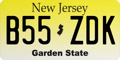 NJ license plate B55ZDK