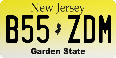 NJ license plate B55ZDM