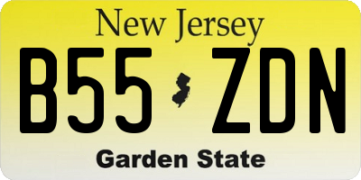 NJ license plate B55ZDN