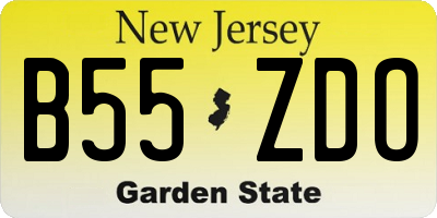 NJ license plate B55ZDO