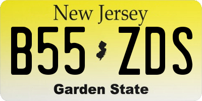 NJ license plate B55ZDS