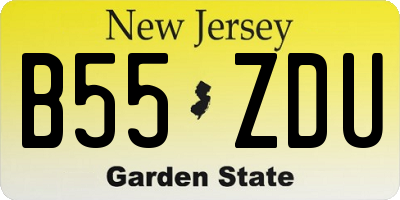 NJ license plate B55ZDU