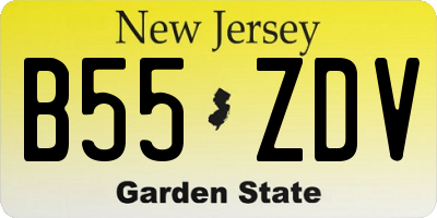NJ license plate B55ZDV
