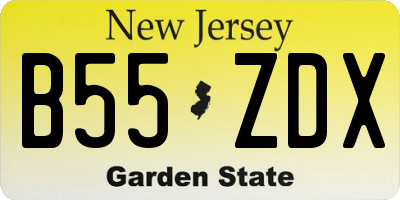 NJ license plate B55ZDX
