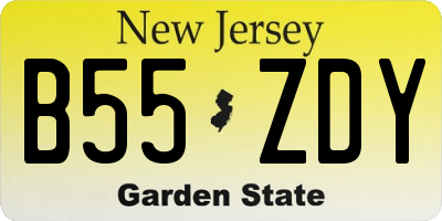 NJ license plate B55ZDY