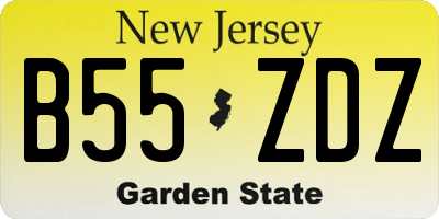 NJ license plate B55ZDZ
