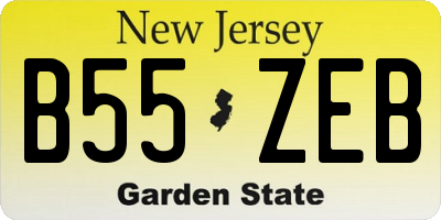 NJ license plate B55ZEB