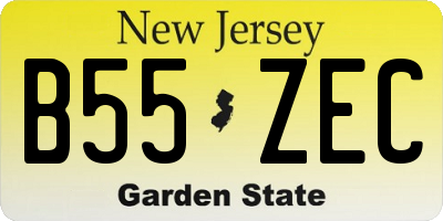 NJ license plate B55ZEC