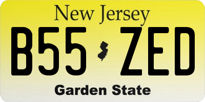 NJ license plate B55ZED