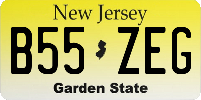 NJ license plate B55ZEG
