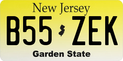 NJ license plate B55ZEK