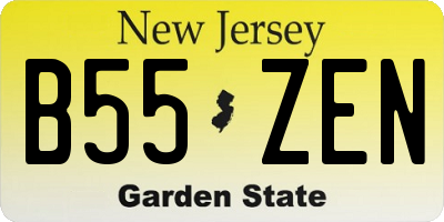 NJ license plate B55ZEN