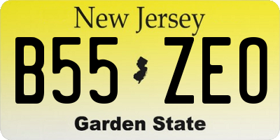 NJ license plate B55ZEO
