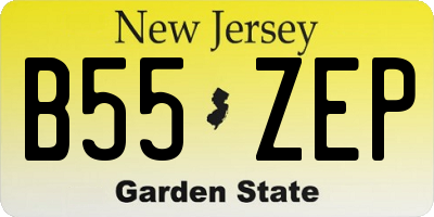 NJ license plate B55ZEP