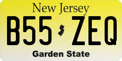 NJ license plate B55ZEQ