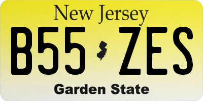 NJ license plate B55ZES