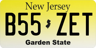 NJ license plate B55ZET