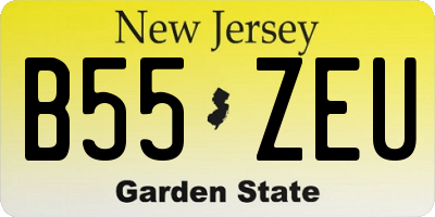 NJ license plate B55ZEU