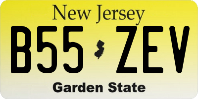 NJ license plate B55ZEV