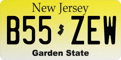 NJ license plate B55ZEW