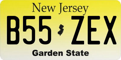 NJ license plate B55ZEX