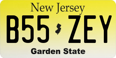 NJ license plate B55ZEY