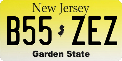 NJ license plate B55ZEZ