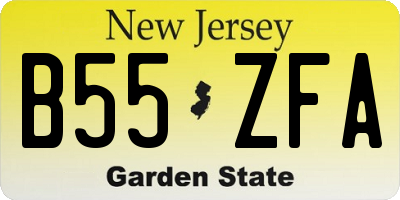 NJ license plate B55ZFA