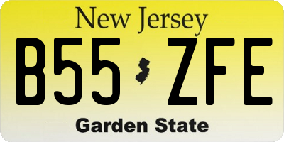 NJ license plate B55ZFE