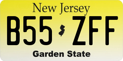 NJ license plate B55ZFF