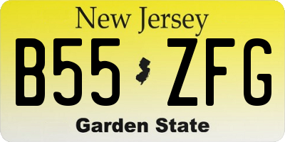 NJ license plate B55ZFG