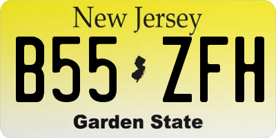 NJ license plate B55ZFH