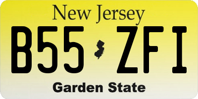 NJ license plate B55ZFI
