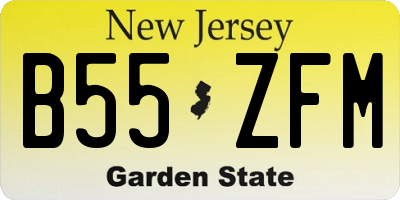 NJ license plate B55ZFM