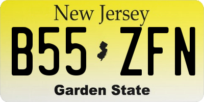 NJ license plate B55ZFN