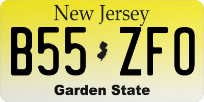 NJ license plate B55ZFO
