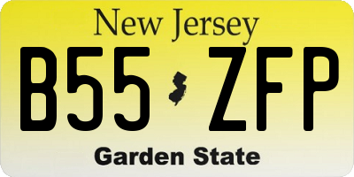 NJ license plate B55ZFP