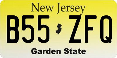 NJ license plate B55ZFQ