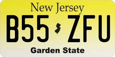 NJ license plate B55ZFU