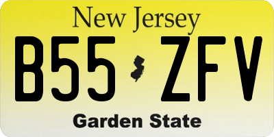 NJ license plate B55ZFV