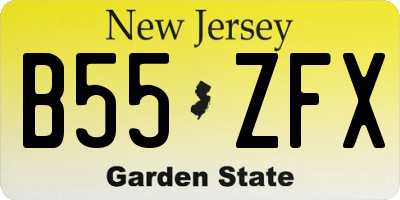 NJ license plate B55ZFX