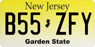 NJ license plate B55ZFY