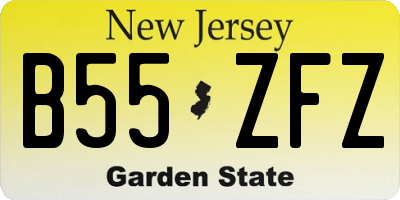 NJ license plate B55ZFZ