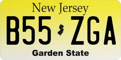 NJ license plate B55ZGA